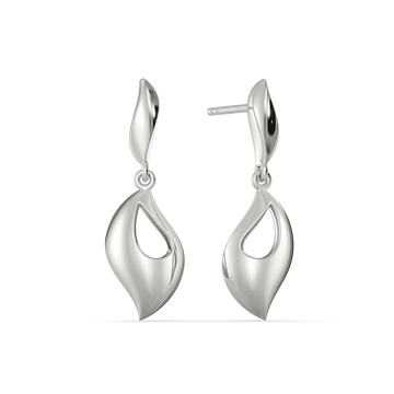 Leafy Glam Silver Earrings