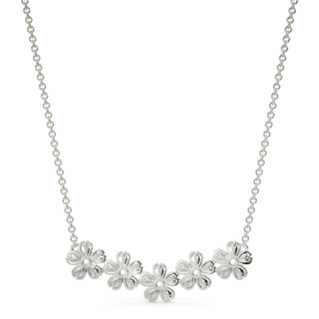 Frosted Florals Silver Necklaces