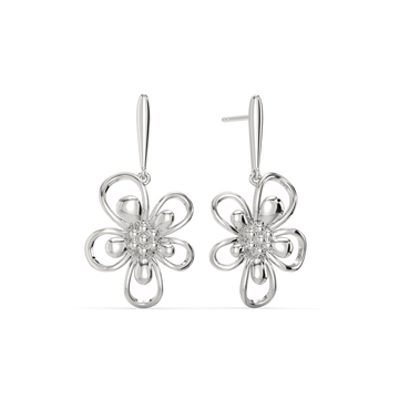 Moonlit Bloom Silver Earrings
