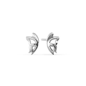 Midnight Flutter Silver Earrings