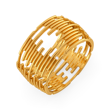 Stripes Refined Gold Rings