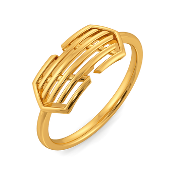 Medley of Stripes Gold Rings