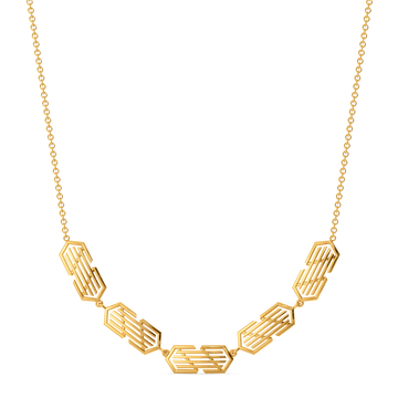 Medley of Stripes Gold Necklaces