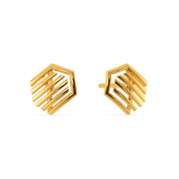 Medley of Stripes Gold Earrings