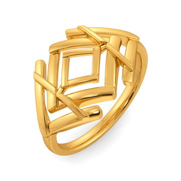 Stripes of Wonder Gold Rings