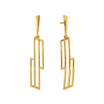 Stripes Play Gold Earrings