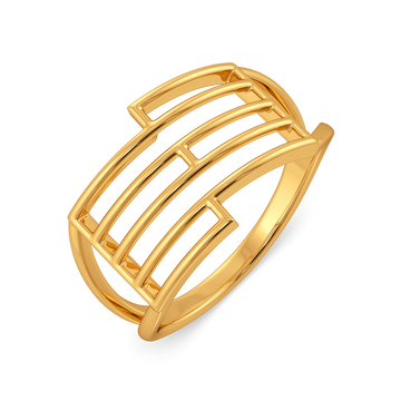 Stripes Play Gold Rings