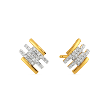 Stripes Coordinated Diamond Earrings