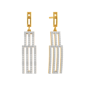 Deconstructed Stripes Diamond Earrings