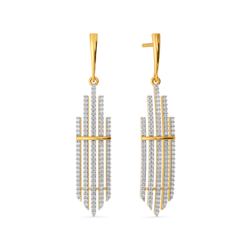 Stripes Fun Diamond Earrings