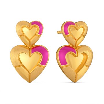 Romance Me Fuchsia Gold Earrings