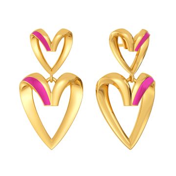 Fuchsian Hearts Gold Earrings
