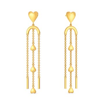 My Valentine Fringe Gold Earrings