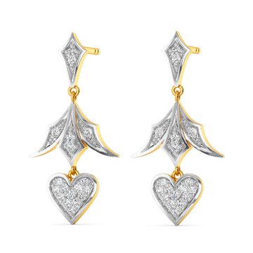 Heart Décor Diamond Earrings