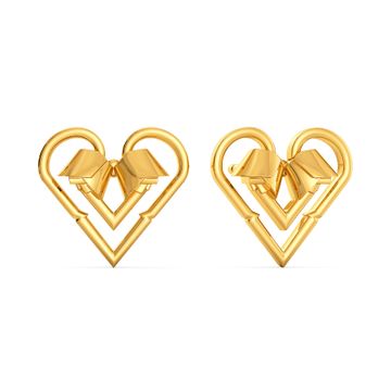 Rosy Romance Gold Earrings