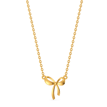 Pretty Bow Gold Necklaces