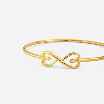 Knit Me A Heart Gold Bangles