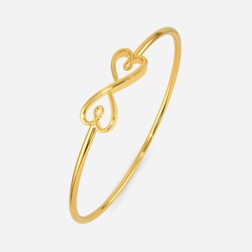 Knit Me A Heart Gold Bangles