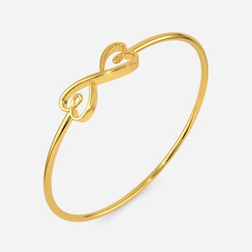 Knit Me A Heart Gold Bangles