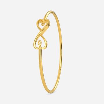 Knit Me A Heart Gold Bangles