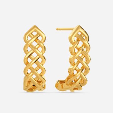 Knotted Hearts Gold Earrings