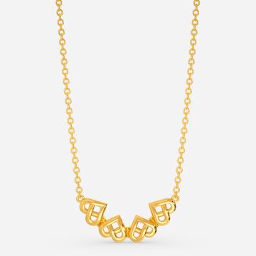 Knotted Hearts Gold Necklaces