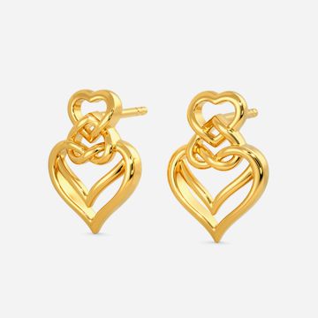 Sweetheart Knots Gold Earrings