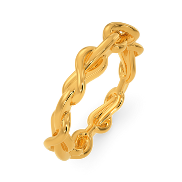 Infinite Loop Gold Rings