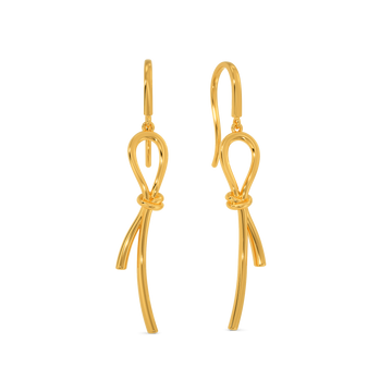 Knot N Bow Gold Earrings
