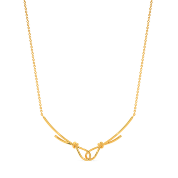 Knot N Bow Gold Necklaces