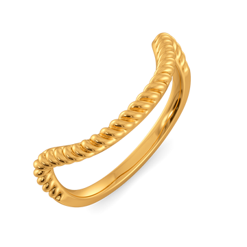 Knit Whirl Gold Rings