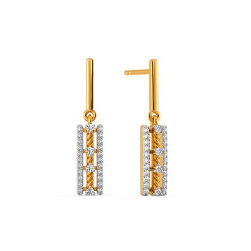 Gleaming Threads  Diamond Earrings