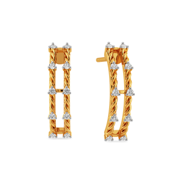 Gleaming Threads  Diamond Earrings