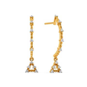 Knit Weave  Diamond Earrings