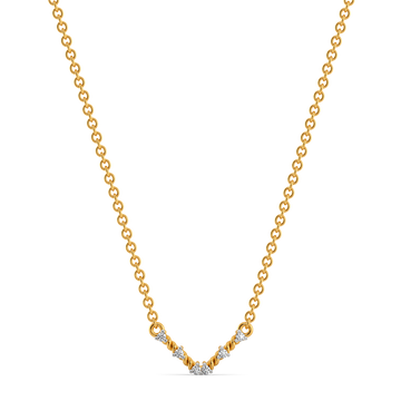 Knit Weave  Diamond Necklaces