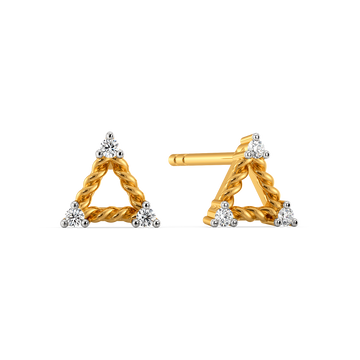 Knit Weave  Diamond Earrings