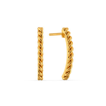 Cozy Weave  Gold Earrings