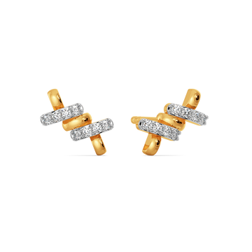Knitted Twist Diamond Earrings