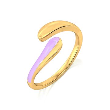 Purple Curl Gold Rings