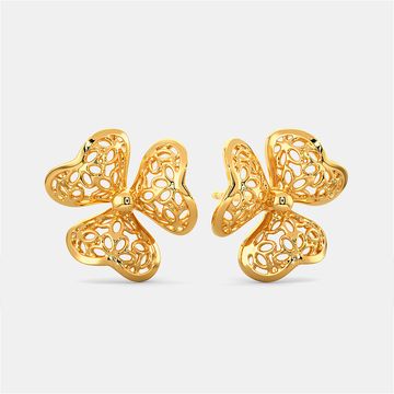 Lacy Blooms Gold Earrings