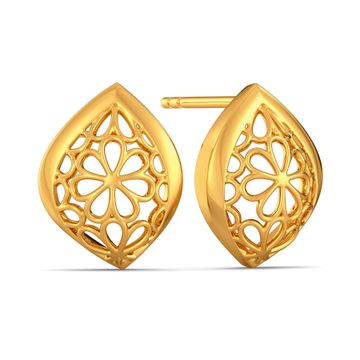 Lacy Notes Gold Earrings