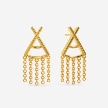 Rock Chic Fringe Gold Earrings