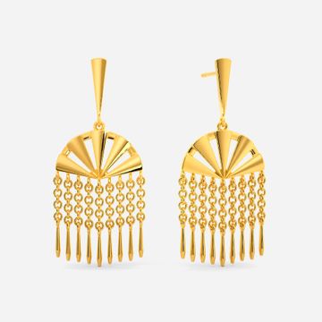 Dramatically Fringed Gold Earrings