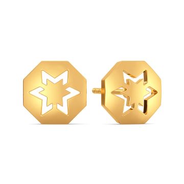 Star Streaks Gold Earrings