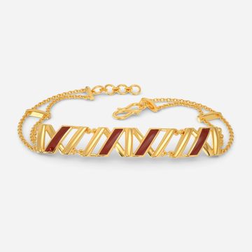 Vibe O Leather Gold Bracelets
