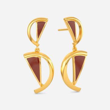 Walnut Struts Gold Earrings