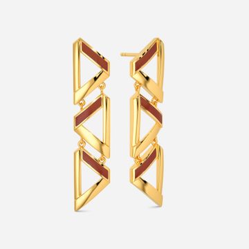 Leather Layers Gold Earrings
