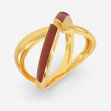 Leather Layers Gold Rings