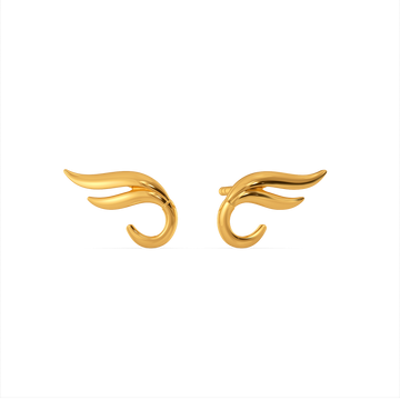 Dreamy Feathers Gold Earrings