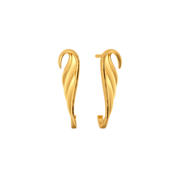 Captivating Feathers Gold Earrings